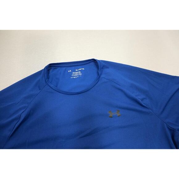 Under Armour Gym Shirt The Tech Tee HeatGear Blue Athletic Mens Size XL - Picture 6 of 10